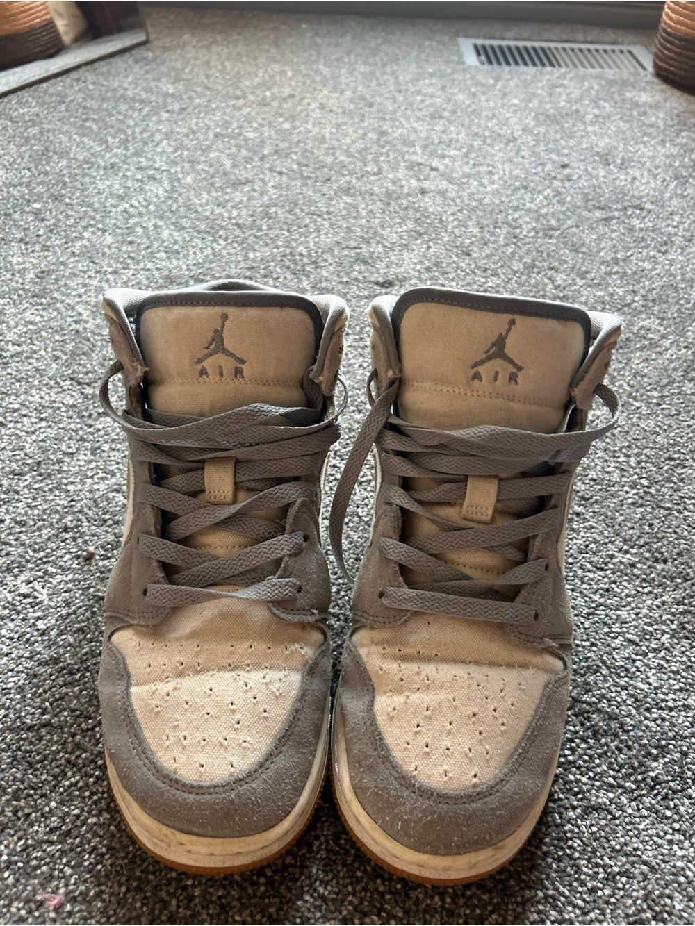 Nike Light Grey Suede High-Top Sneakers